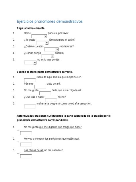 PDF Ejercicios Pronombres Demonstrativos 2 DOKUMEN TIPS