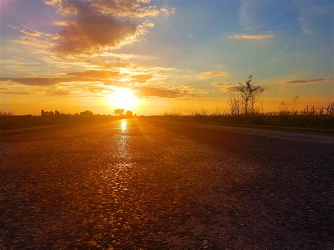 Sunshine Over The Road And Sky Image Free Stock Photo Public Domain