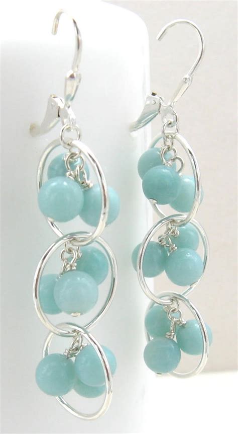 925 sterling silver handmade heart shaped hook earrings with turquoise. Gracie Jewellery: Handmade Sterling Silver Amazonite ...