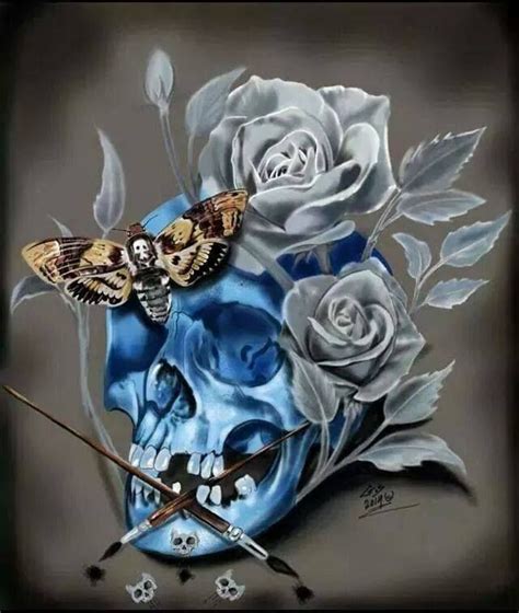Skull And Butterflies With Roses Skull Art Skull Wallpaper Skull