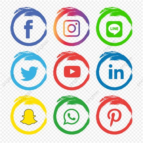 Social Media Icons Set Logo Vector Illustrator Social Media Icon Png