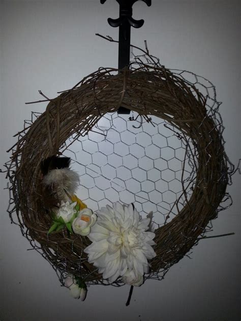 Quick Cheap Spring Wreath Chicken Wire And Left Over Silk Flowers