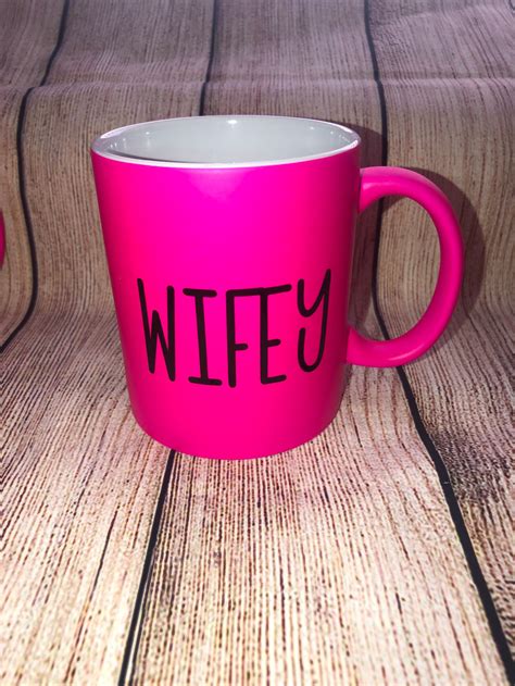 Hot Pink Personalized Coffee Mug Flourescent Neon Pink Cup Etsy