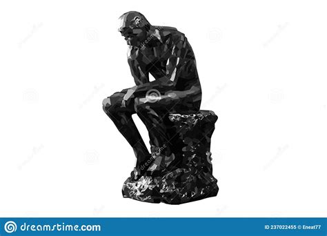 The Thinker Statue Stock Illustration Thinking Man Sculptures Vector