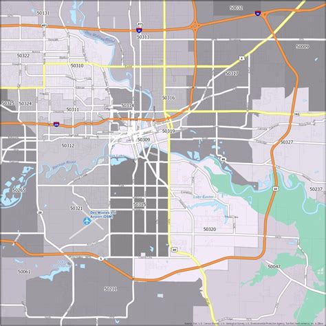 Des Moines Zip Code Map Gis Geography