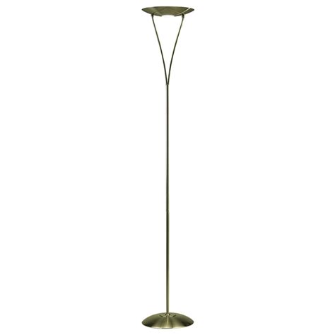 Dar Lighting Opus Dimmable Uplighter Floor Lamp In Antique Brass