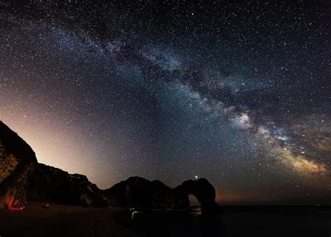 Beautiful Vibrant Image Of Milky Way Galaxy Over Sea Landscape I