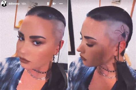 Demi Lovato Debuts New Spider Tattoo On Their Shaved Head