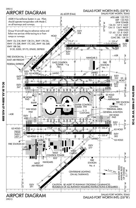 Dallas Fort Worth Kdfw Airport Runway Taxiway Diagram Airport Dallas