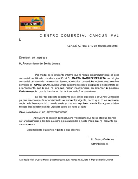 Doc Carta Anuencia Cancun Mall Paty Martinez