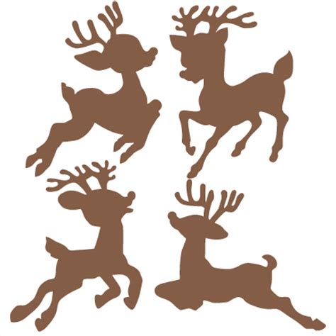 Christmas Reindeer Set SVG scrapbook cut file cute clipart files for