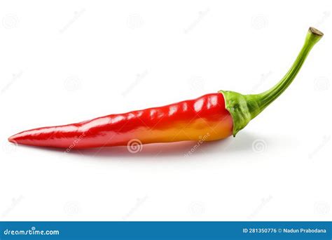 Fiery Passion: Chili Pepper with Leaves (AI Generated) Stock