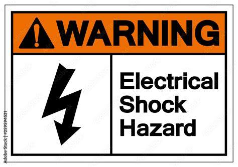 Warning Electrical Shock Hazard Symbol Sign Vector Illustration