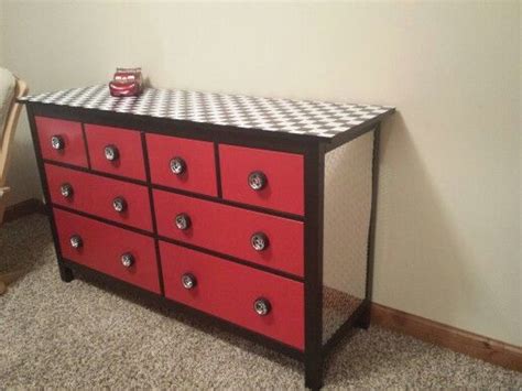 Daniel is a huge fan of lightening mcqueen; Lightning McQueen dresser | Boy room themes, Baby boy room ...