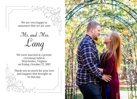 Wedding Announcement Cards Elope In Virginia Quick Marriages And