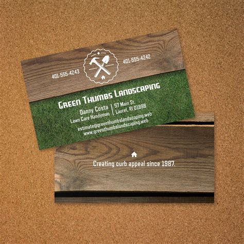 Lawn care or landscaping business card. Landscaping Business Card | Vistaprint | Business Card ...