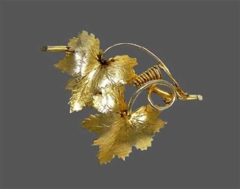 Grapevine Pin 12 K Gold Filled 1930s Kaleidoscope Effect