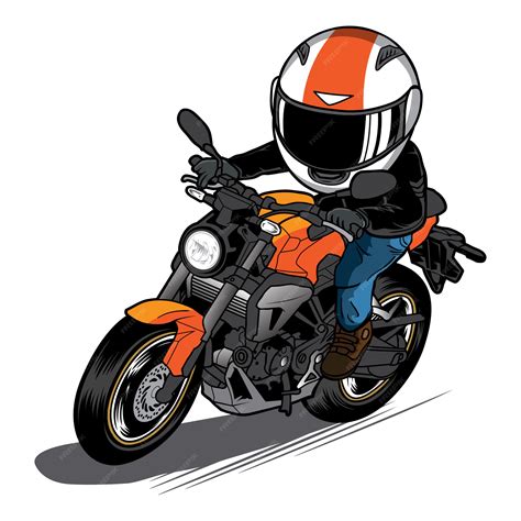 Premium Vector Wheelies Motorcycle Rider Cartoon Vector Cartoons Vector
