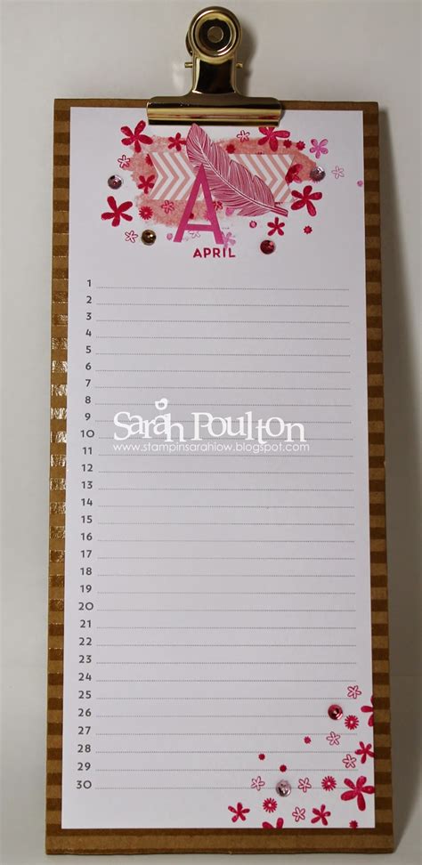 Stampin Sarah Perpetual Birthday Calendar Project Kit Stamped By