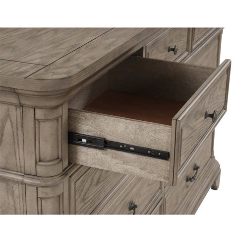 Levan 9 Drawer Wood Dresser In Light Gray Roundhill Furniture