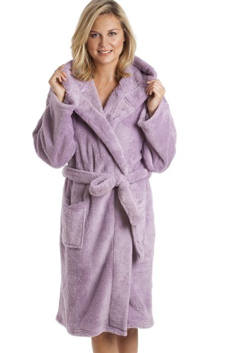 Purple Supersoft Hooded Fleece Bathrobe
