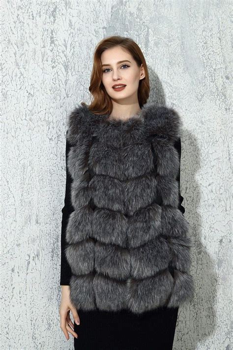 Womens Coat Faux Fox Fur Middle Long For Winter Autumn Womens Coat