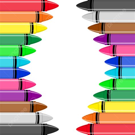 Colorful Crayon Border Sets Color Vector Colorful Crayon Borders