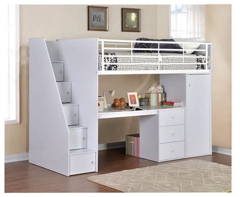High Sleeper For Adults Mont Blanc Grey And White Wooden High Sleeper