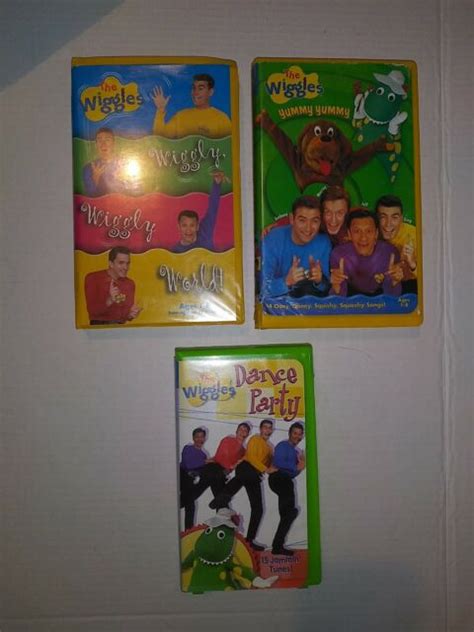 The Wiggles Vhs Lot Of 3 Yummy Yummy Wiggly Safari Wiggly Wiggly