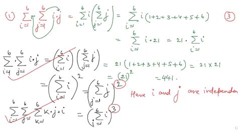 Double Summation Concept And Problems Youtube