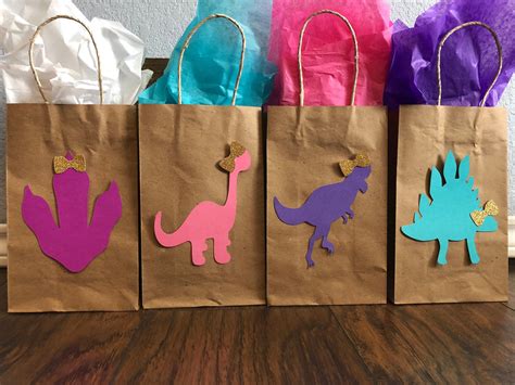 Dinosaur Girl Favor Bags Dinosaur Girl Goody Bags Dinosaur Favor Bags
