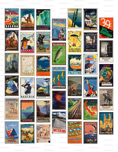 Printable Miniature Vintage Travel Posters Super Bundle 200 Etsy