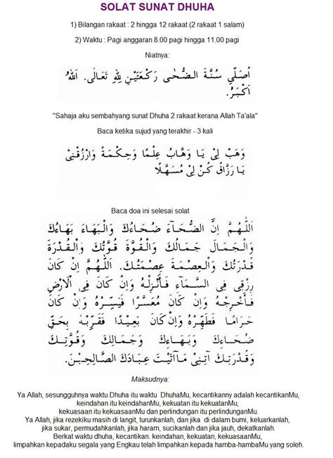 Bantuan audio dan ejaan dalam rumi juga turut disertakan dalam doa tersebut bagi membantu mereka yang sukar membaca tulisan arab. terdampar dipinggirkan: Jom Solat Sunat Dhuha