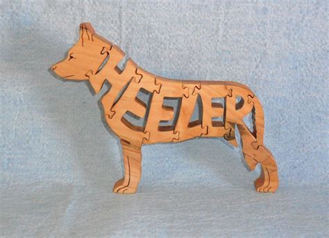 Heeler Blue Dog Scroll Saw Wooden Puzzle Etsy