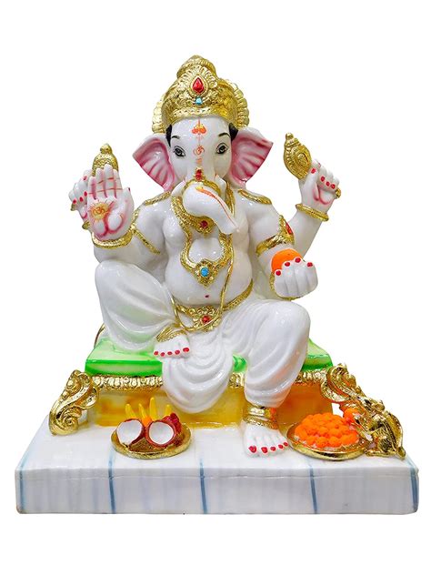 Ganesh Idol Ganesh Statue Marble Ganesh Murti for Home Pooja Temple Big Size Ganesh Ji Ki Murti ...