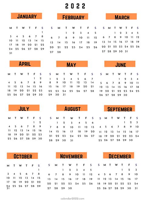 A4 Size 2022 Yearly Calendar Printable Free Download Yearly Calendar