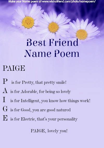 For my best friend Paige | Best friend poems, Friend poems, Acrostic
