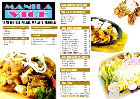 Manila Vice Menu Prices And Restaurant Reviews Tripadvisor