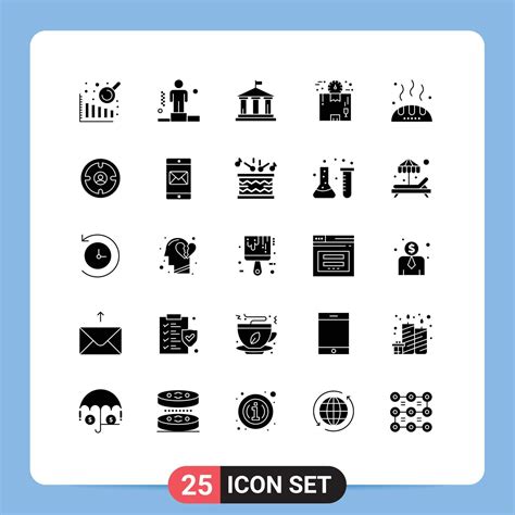Set of 25 Commercial Solid Glyphs pack for giving bread american time