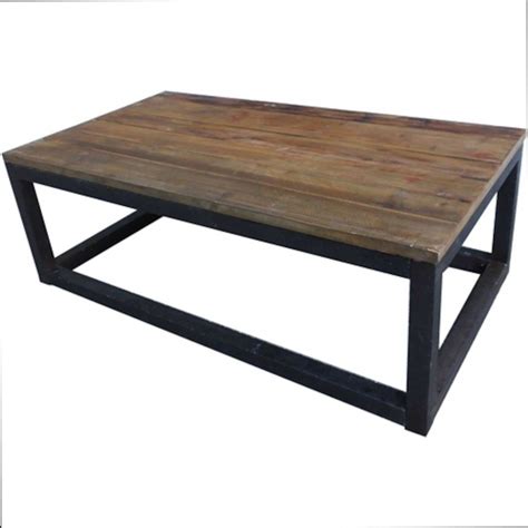 Table basse industrielle fer et bois - ladolceviedchat.fr