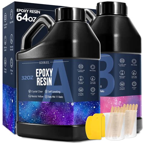 Buy Epoxy Resin 64oz Crystal Clear Epoxy Resin Kit No Yellowing No Bubble Art Resin Casting