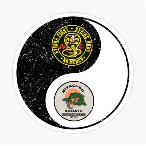 Fear does not exist in this dojo. 'Cobra Kai vs Miyagi do - yin yang' Sticker by ByEmil in ...