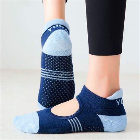 1pair Women Yoga Socks Anti Slip Five Fingers Backless Cotton Silicone Non Slip 5 Toe Winter