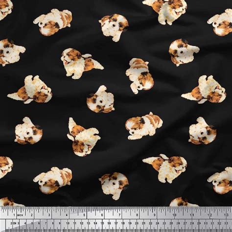 Cute Puppy Dog Print Sewing Fabric Decor Sewing Fabric Etsy