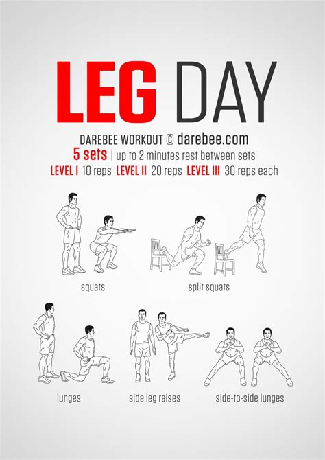 No Equipment Legs Workout For All Fitness Levels Visual Guide Print