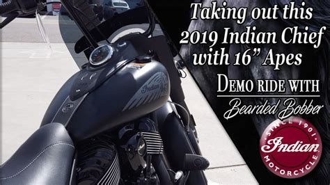 Quick Demo Ride On The 2019 Indian Chief Darkhorse With Apes Youtube