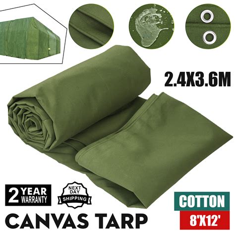 Vevor Multi Size Canvas Tarp Green Cotton Tarpaulin Trucks Supplies Firewood 4999 Picclick