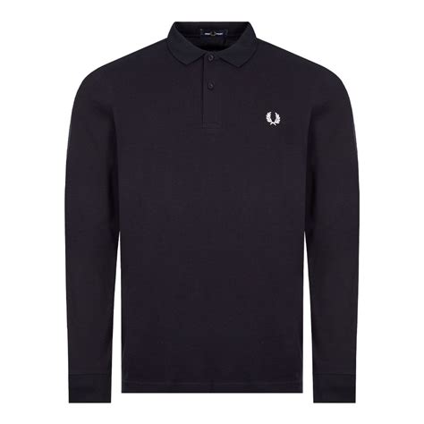 Fred Perry Long Sleeve Polo Navy Aphrodite1994