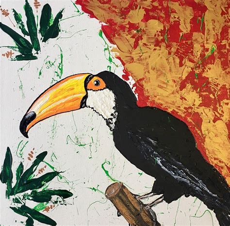 Toucan Wall Art Bird Painting Original Artwork Tropical Bird Etsy
