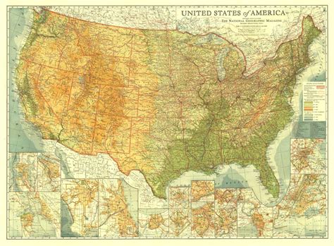 United States 1923 Wall Map By National Geographic Shop Mapworld